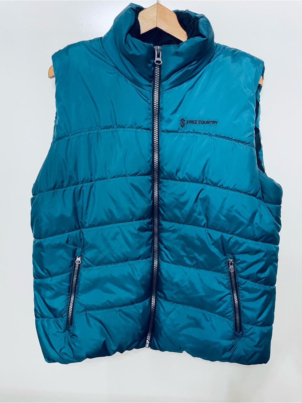 Free Country Teal Quilted Puffer Vest Womens XXL Gorpcore Winter Momcore Class